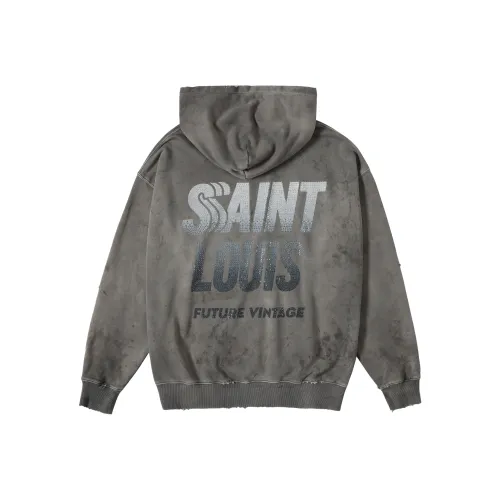 SSSAINT LOUIS Длинный рукав худи унисекс вымытый серый