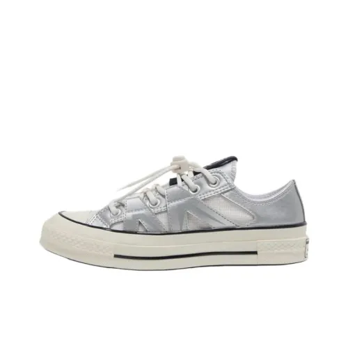 Конверс 1970s Slip-Resistant Abrasion-Resistant Low-Top Skateboard Shoes Unisex Silver Конверс 1970s Противоскользящие устойчивые к истиранию низкие кеды для скейтбординга унисекс серебристые