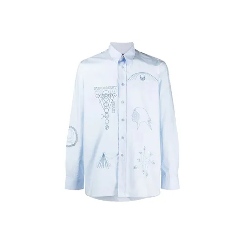 RAF SIMONS Blue Men's Shirts RAF SIMONS Синие Мужские Рубашки