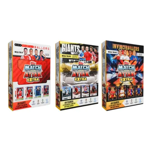 Topps 2024 25 Topps Match Attax Экстра-большая Железная коробка Набор Спортивных карт 3 В комплекте с коробкой