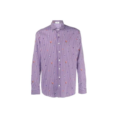 ETRO Фиолетовые Мужские Рубашки