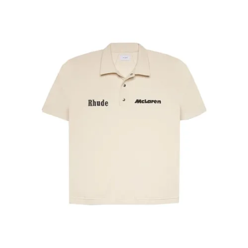 RHUDE Бежевый Желтый Мужская Рубашка Поло