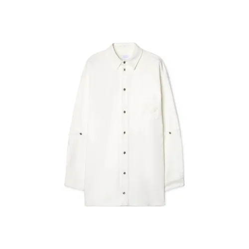 OFF Белый SS24 Рубашка Свободного кроя Унисекс Белый