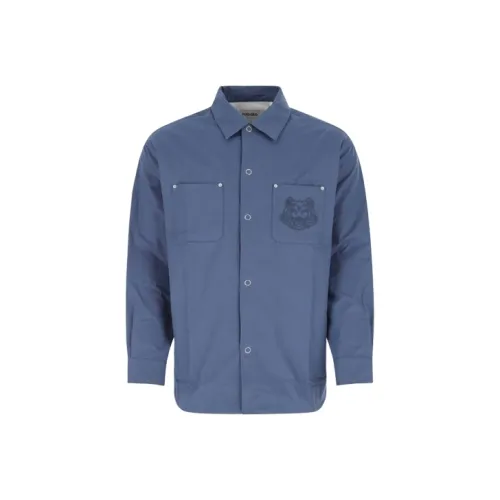 KENZO Classic Tiger Head Рубашка Мужская Синяя