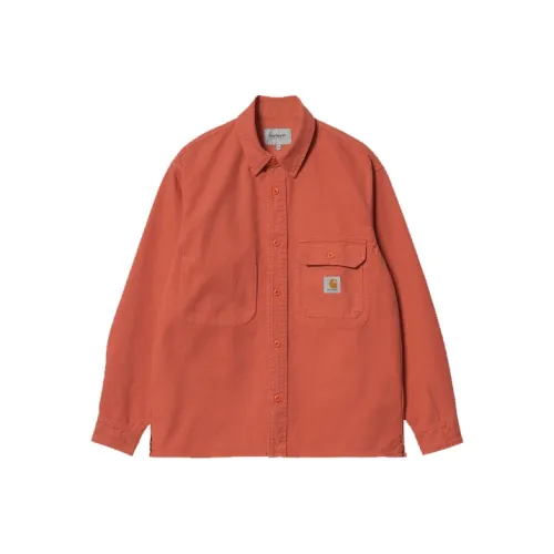 Carhartt WIP Red Men's Shirts Кархарт WIP Красные Мужские Рубашки
