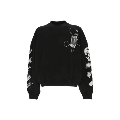 OFF Белый Свитшот Обычный крой Мужской Черный