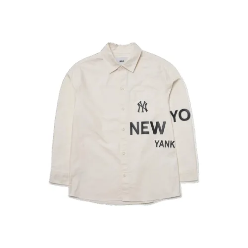 MLB Basic Logo New York Yankees Рубашка Унисекс Кремовый