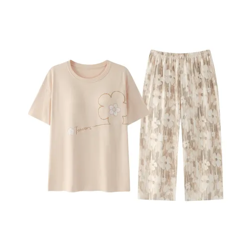 CHUDUAN Пижамный комплект женский абрикосовый