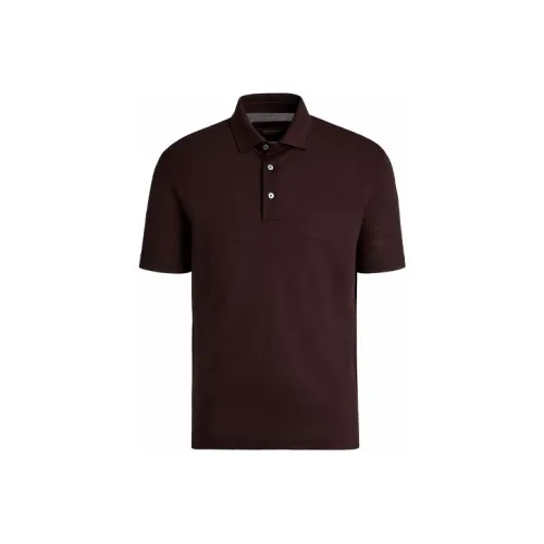 Ermenegildo Zegna Мужское Поло Бордового Цвета