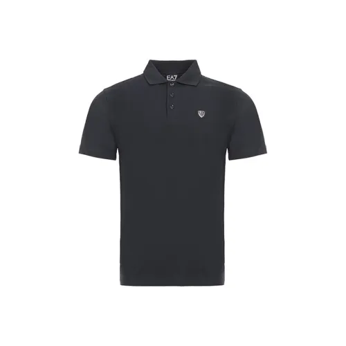 EMPORIO ARMANI EA7 Черная мужская поло рубашка