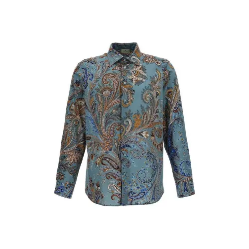 ETRO Мужские Синие Рубашки