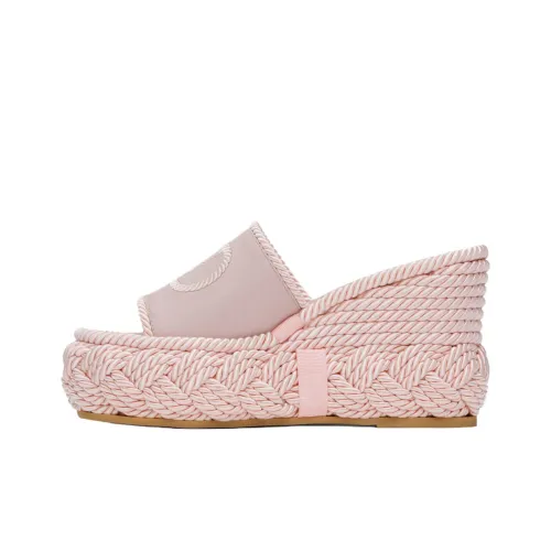 Valentino Rubber Slide Тапочки 4CM Женские Розовые