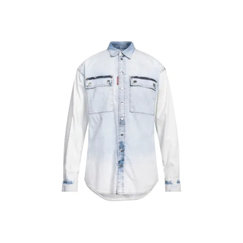 DSQUARED 2 Мода Western Рубашка Мужская Blue