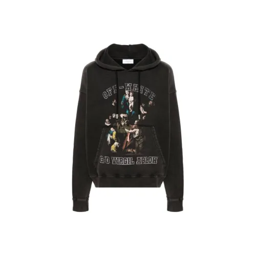 OFF Белый Толстовка Мужской Черный