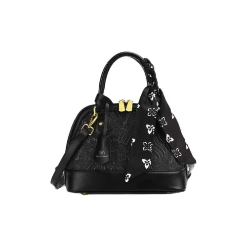 Monna Lisa Сумка из коровьей кожи купольная сумка сумка через плечо сумка среднего размера женская черная