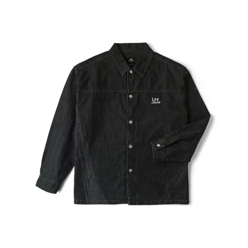 Мужская рубашка Lee co-branded модели, черного и серого цвета