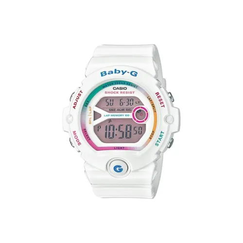 CASIO Детские часы Кварцевый механизм Смольный ремешок Женские часы Розовый циферблат часов