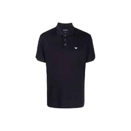 EMPORIO ARMANI Мужская рубашка поло морского синего цвета