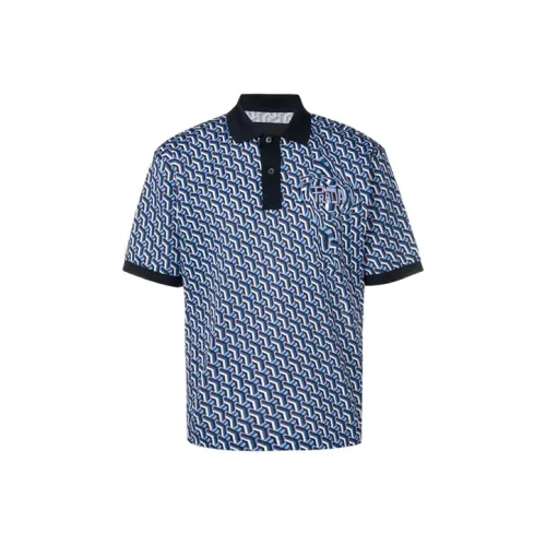 PRADA Мужская поло синего цвета