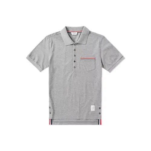 THOM BROWNE Light Gray Мужская Поло