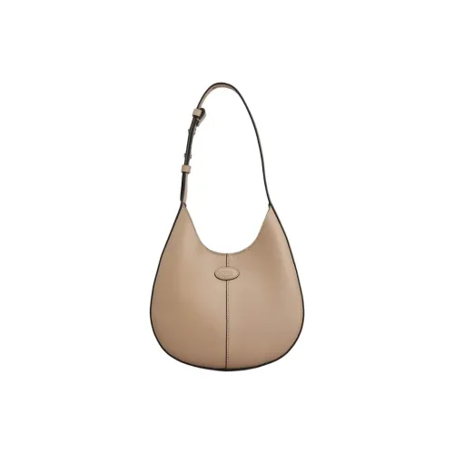 TOD'S DI Телячья кожа Полумесяц Сумка Сумка через плечо Мини Женская Бежевая