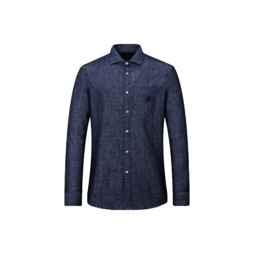 EMPORIO ARMANI Рубашка Мужская Темно-синяя