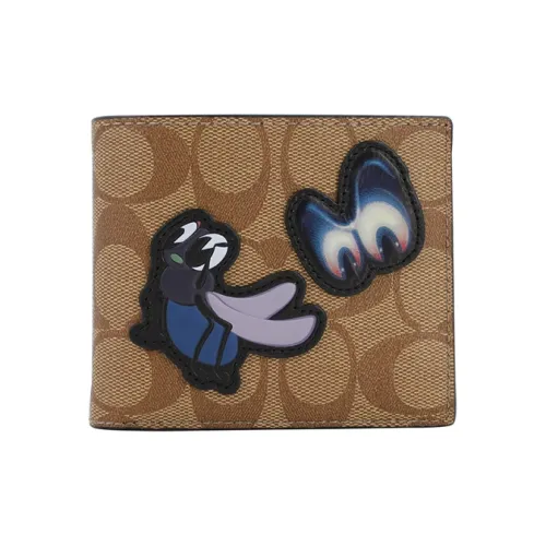 COACH Disney Коллаборация 3 IN 1 Wallet Холст с кожей 3 IN 1 Wallet Женские Коричневый