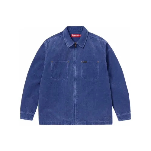 Supreme SS24 WEEK1 Промытый Вельвет ZIP UP Рубашка Унисекс