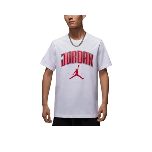 Джордан T Рубашка Мужская Белая Фитнес Красная Фитнес Красная