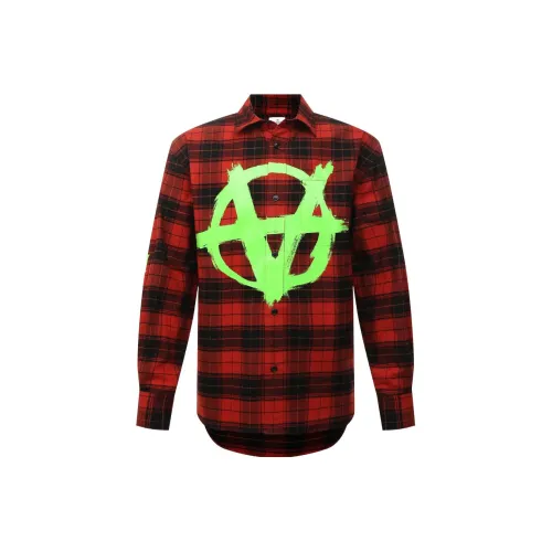 Vetements Red Men's Shirts Vetements Красные Мужские Рубашки