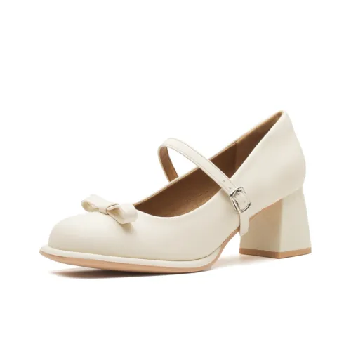 Zomila Грубый каблук Туфли Мэри Джейн Женские Абрикос