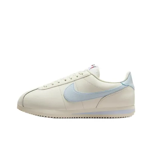 Nike Cortez Устойчивые к истиранию Низкие Беговые кроссовки Женские Белые Синие