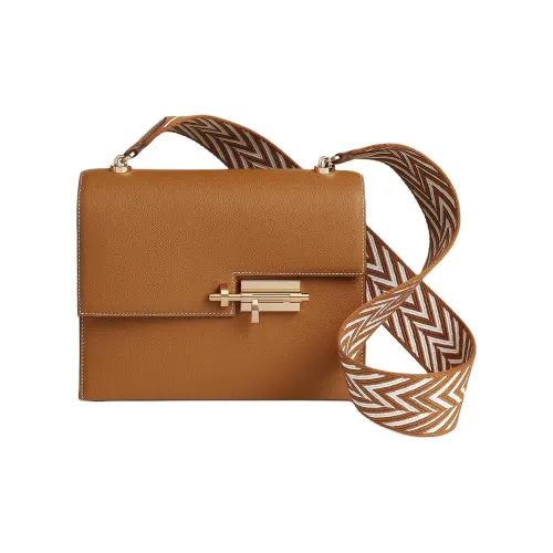 HERMES Verrou Epsom Телячья кожа Сумка через плечо Женская Золотисто-белая