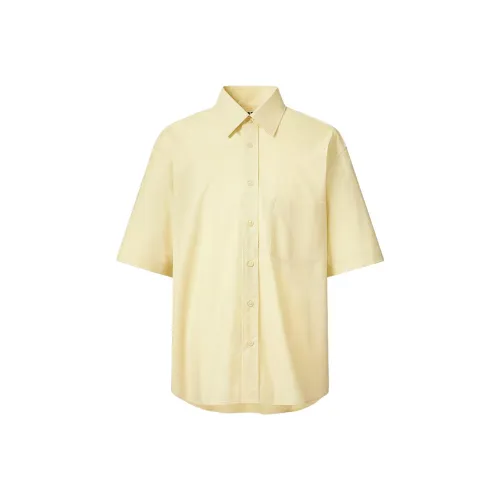 UNIQLO Рубашка Мужская Абрикосово-желтая