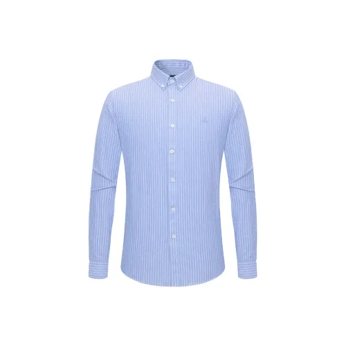 NAVIGARE Рубашка Мужская Джинсово-синяя Белая