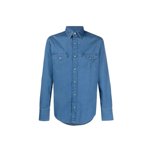 TOM FORD Blue Men's Shirts TOM FORD Синий Мужские Рубашки