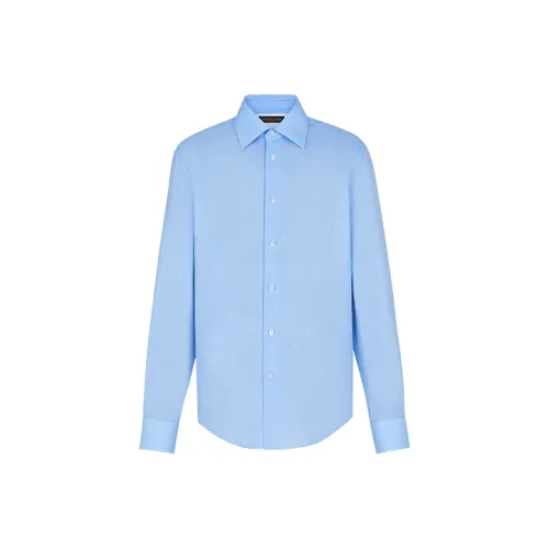 LOUIS VUITTON Новые ежеквартальные продукты LV Ярко-синие мужские рубашки