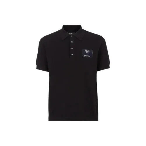 FENDI SS22 Поло Мужское Черное
