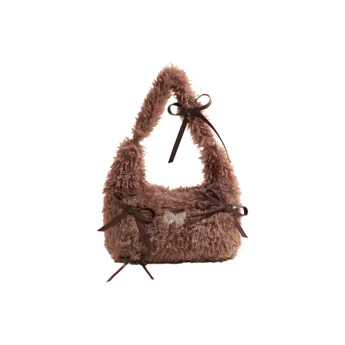 PINK·LAND Плюшевая сумка на плечо для подмышек женская многоцветная