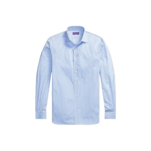 Polo Ralph Lauren Бенгальские Полосатые Рубашка из Поплина Мужская Светло-Синяя