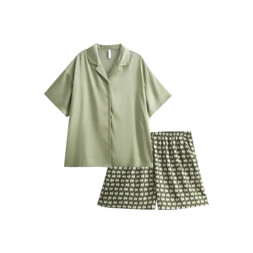 Same Language Пижамный комплект женский мохово-зеленый