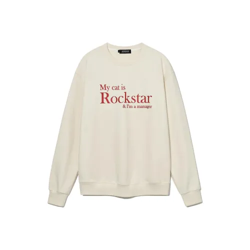JOEGUSH MY Кошка IS Rockstar Толстовки Толстовка Унисекс Айвори Айвори