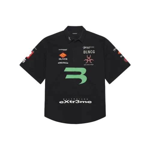 Balenciaga Рубашка Свободного кроя Мужская Черная