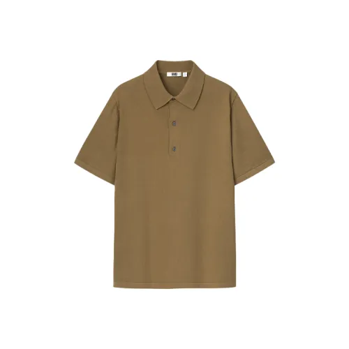 UNIQLO Коричневый Черный Мужская Рубашка Поло