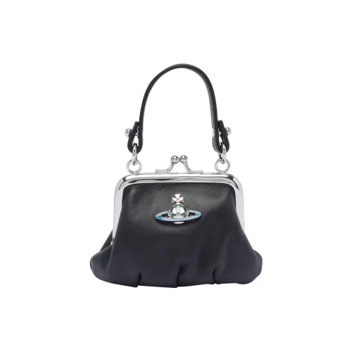 Vivienne Westwood Granny Frame Коровья кожа Портативный кошелек Женские Черный