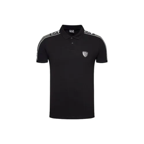 EMPORIO ARMANI EA7 Черная мужская поло рубашка