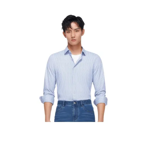 GOLDLION Рубашка Мужская Светло-Синяя