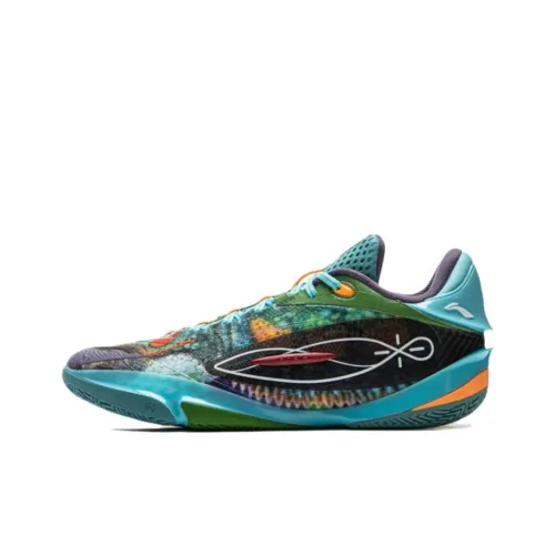 LINING Wade 808 5 ULTRA Баскетбольные кроссовки Низкий верх Синий, Зеленый, Фиолетовый Мужской