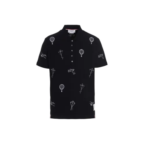 THOM BROWNE Синий Черный/Темно-синий Мужская Поло
