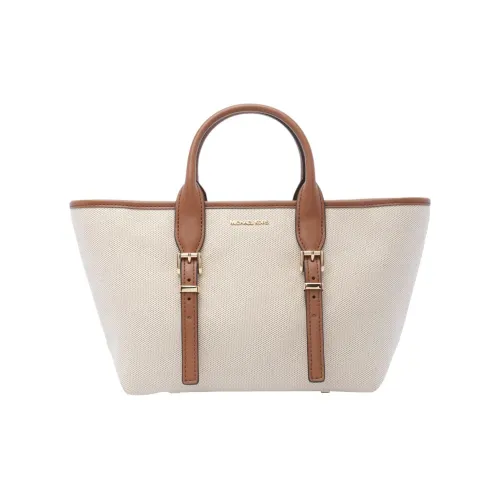 MICHAEL KORS MOORE Хлопок Тоут Сумка Сумка для покупок Сумка на плечо Сумка Маленькая Женская Бежевая